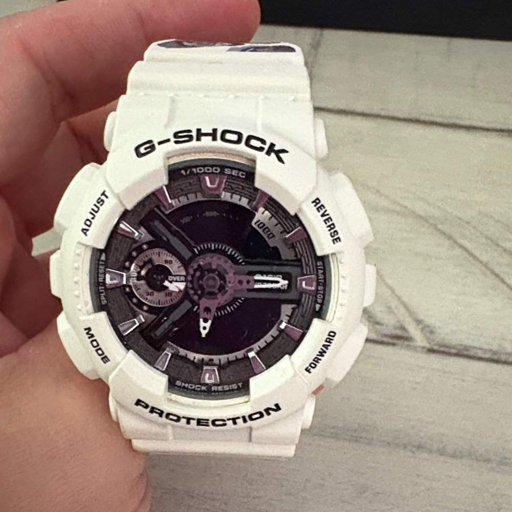 G-Shock Black and White Chronograph Watch